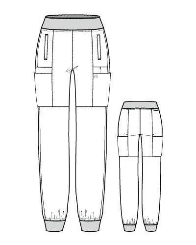5555 WonderWink W123 Women's Comfort Waist Cargo Jogger Pant