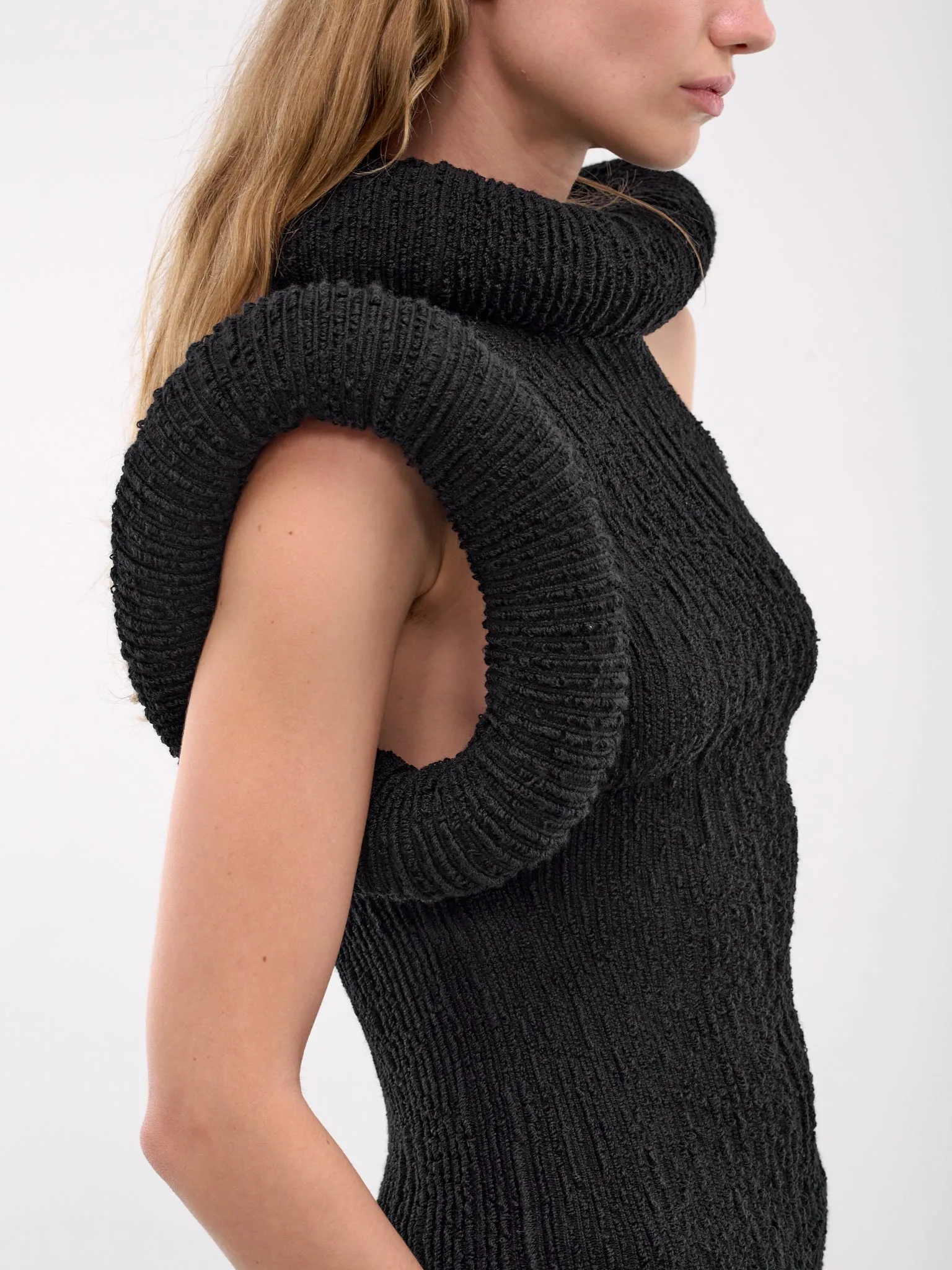 Asymmetric Knit Blouse (A60527-900-BLACK)