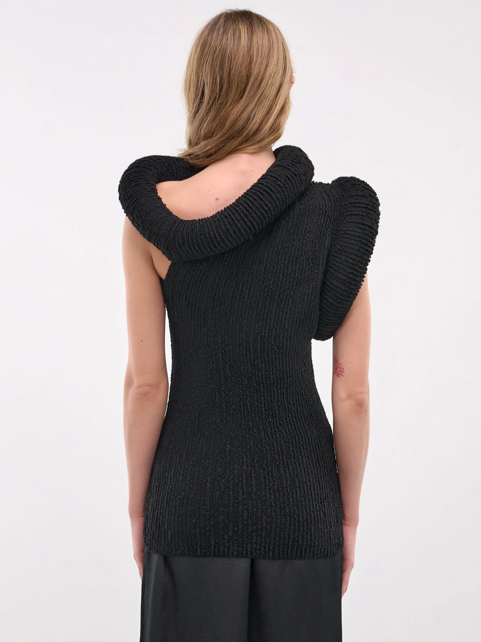Asymmetric Knit Blouse (A60527-900-BLACK)