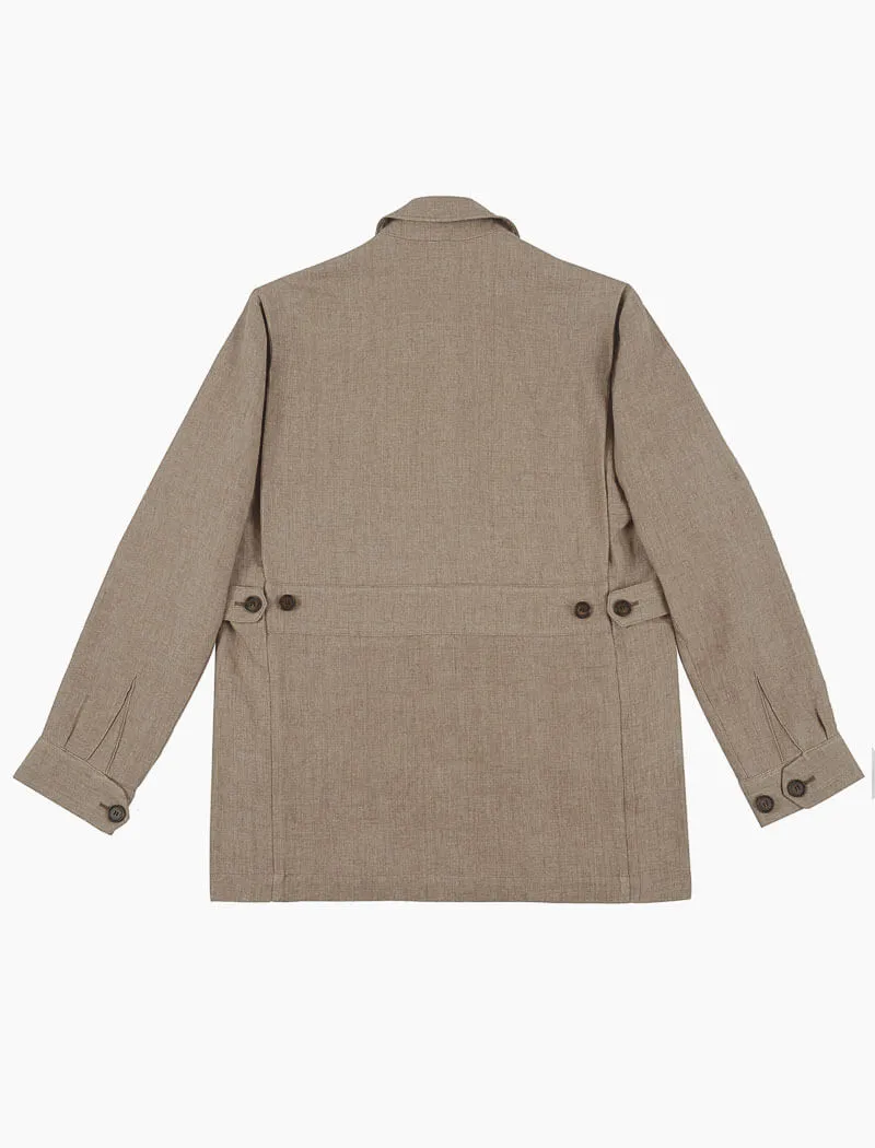 Beige Linen Field Jacket