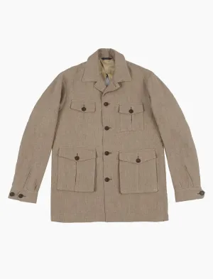Beige Linen Field Jacket