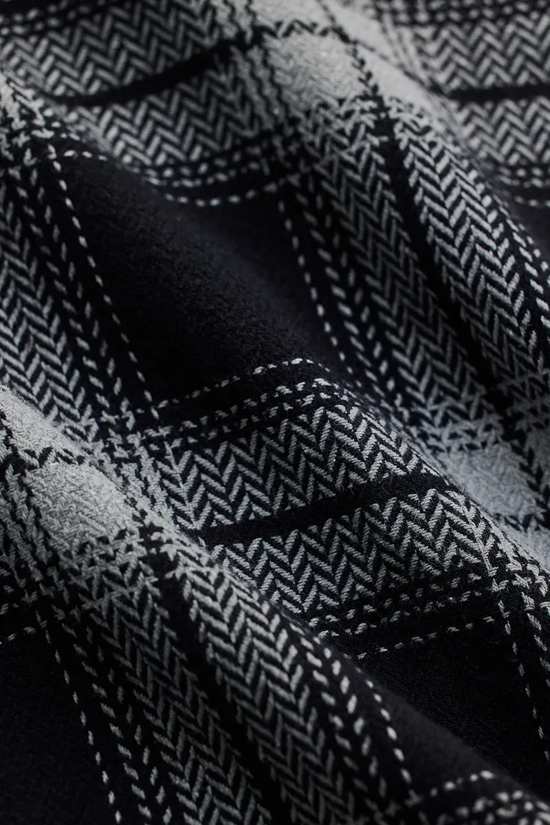 Black Flannel Checks Slim Fit Shirt