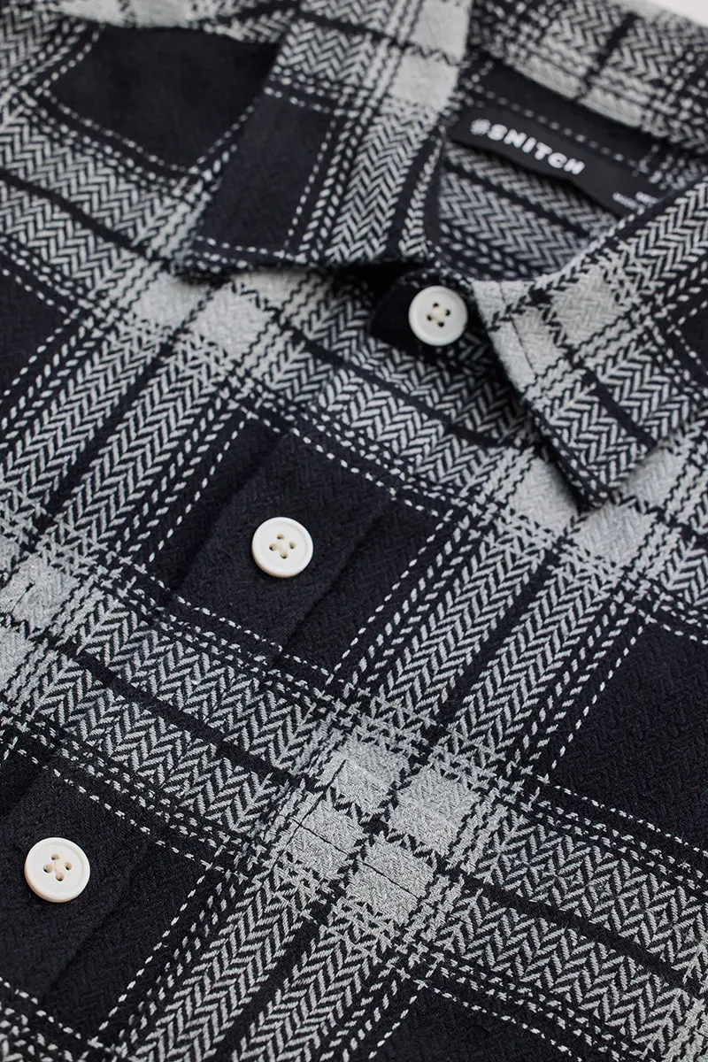 Black Flannel Checks Slim Fit Shirt