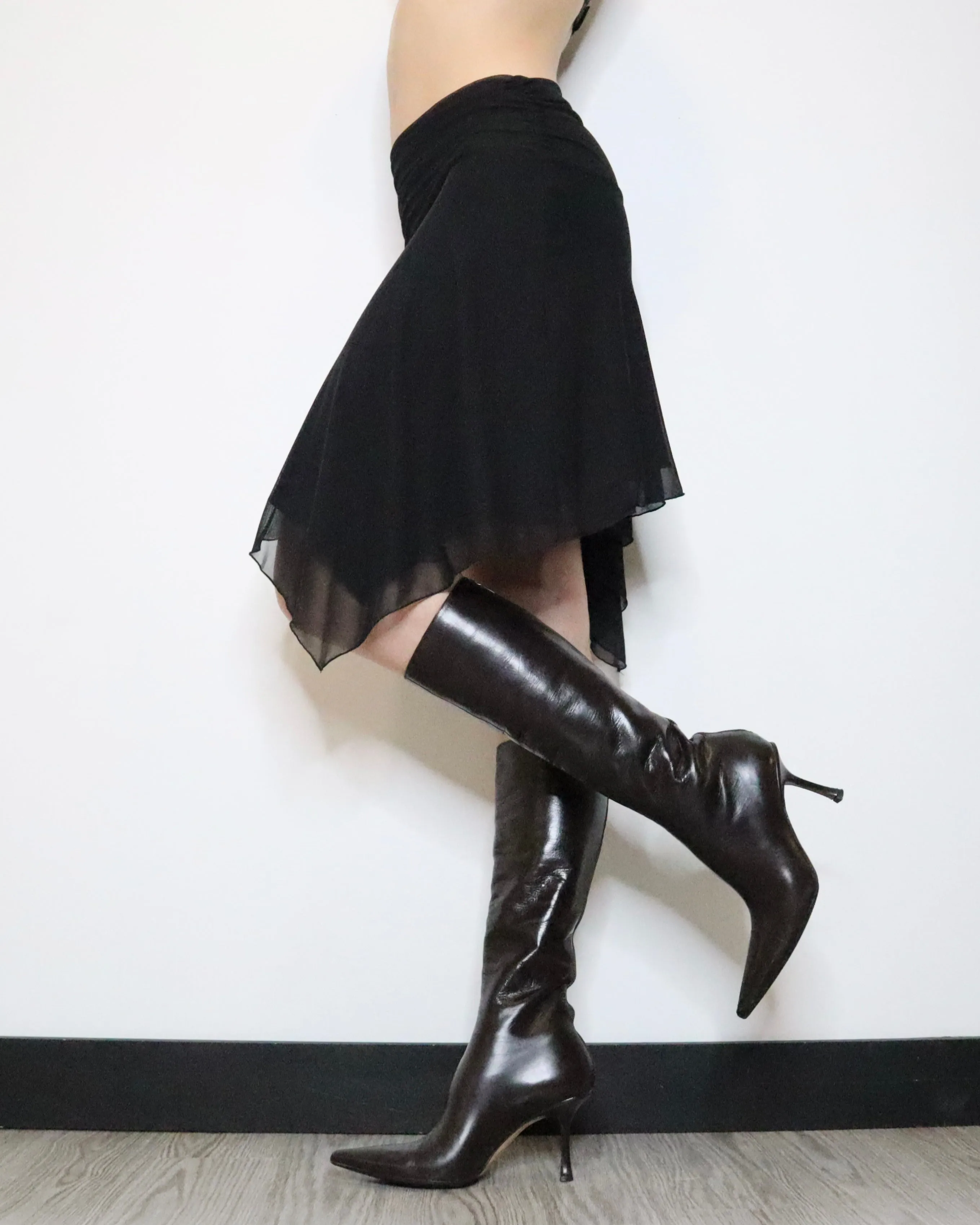 Black Handkerchief Mini Skirt (XS-S) 