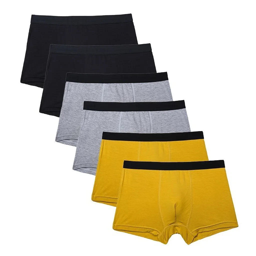 Boxer Men Solid Bamboo Fiber Breathable Comfortable Underwear Man Boxers Super-Elastic Shorts Black Underpants Male Panties Gay