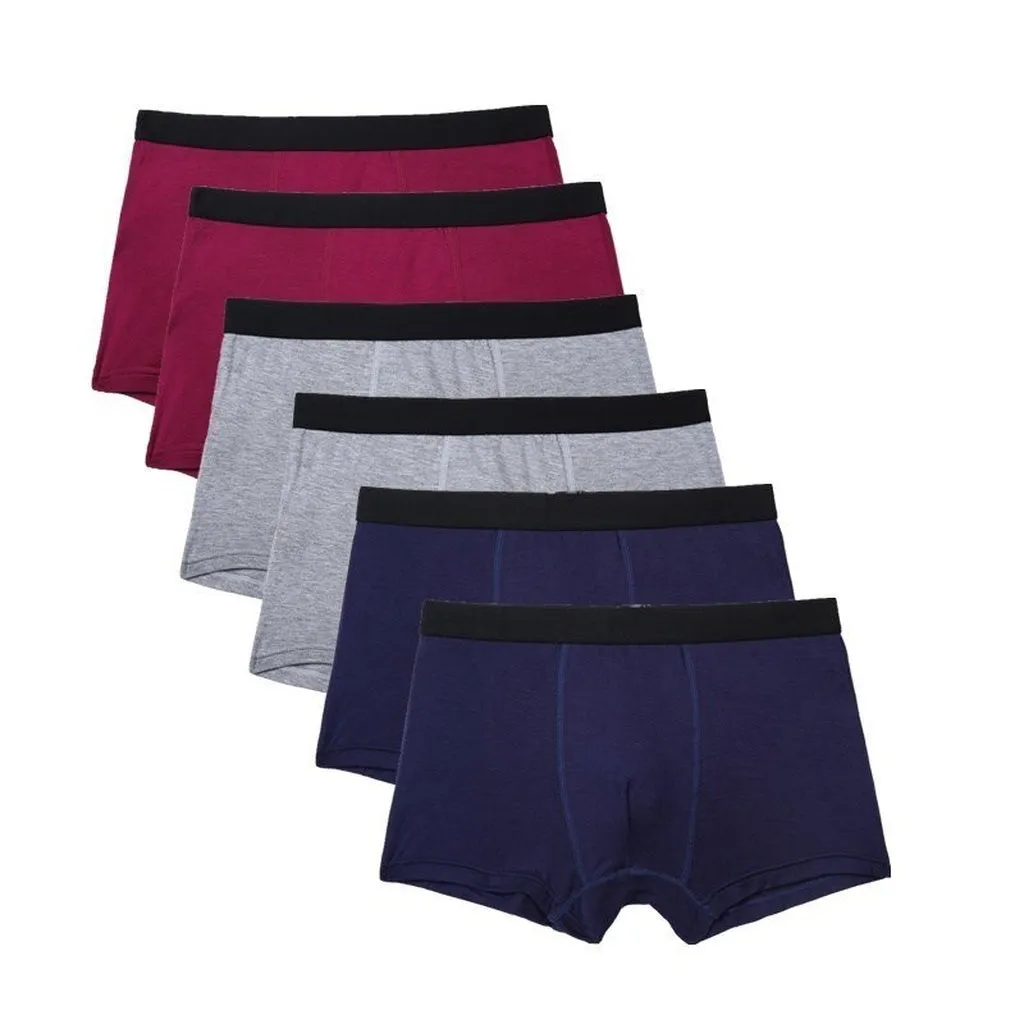 Boxer Men Solid Bamboo Fiber Breathable Comfortable Underwear Man Boxers Super-Elastic Shorts Black Underpants Male Panties Gay