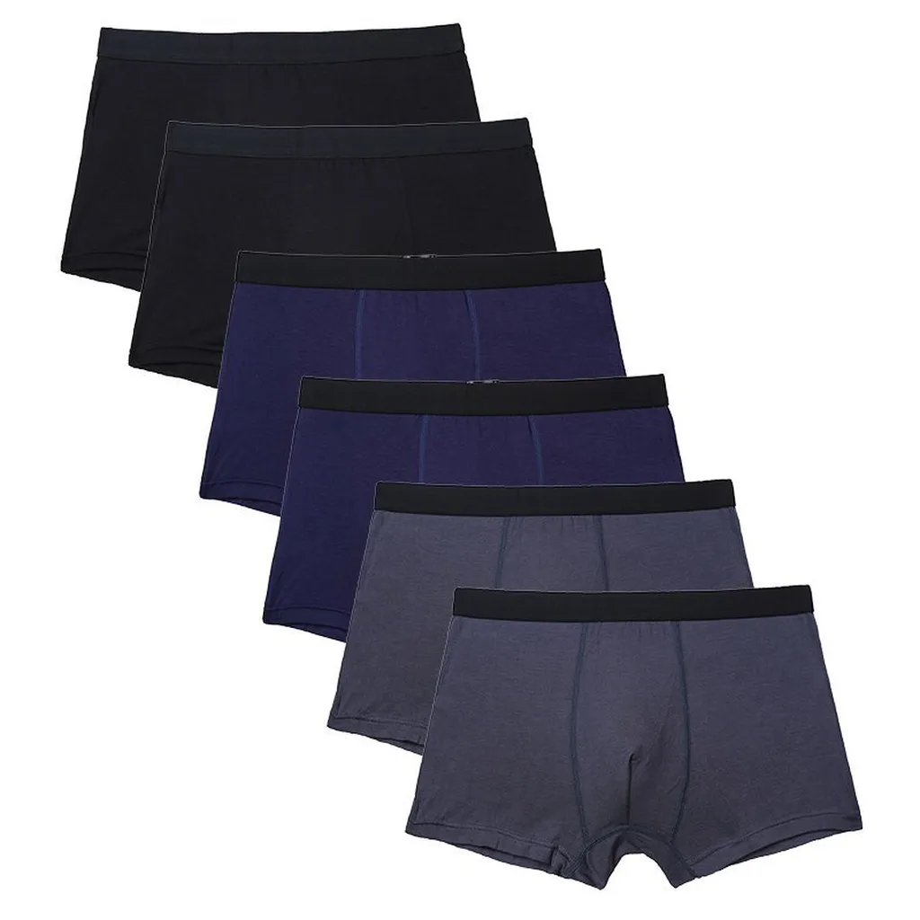 Boxer Men Solid Bamboo Fiber Breathable Comfortable Underwear Man Boxers Super-Elastic Shorts Black Underpants Male Panties Gay