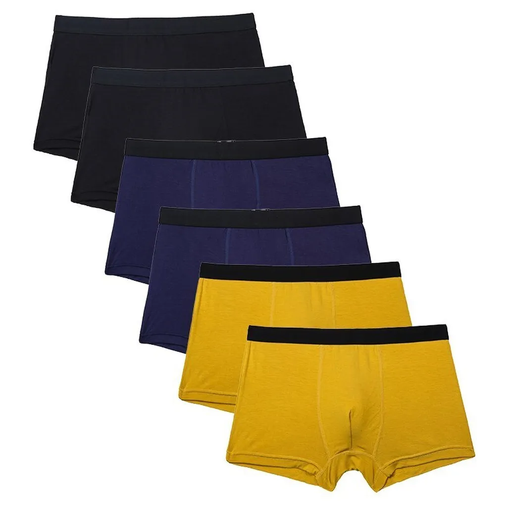 Boxer Men Solid Bamboo Fiber Breathable Comfortable Underwear Man Boxers Super-Elastic Shorts Black Underpants Male Panties Gay
