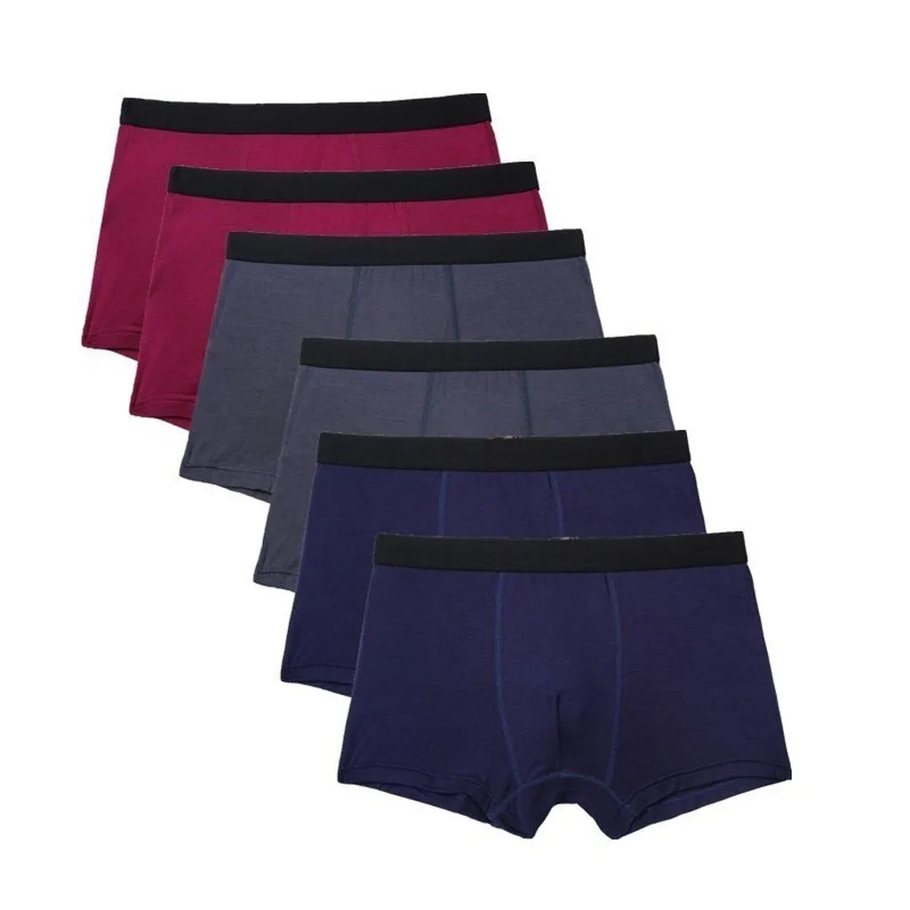 Boxer Men Solid Bamboo Fiber Breathable Comfortable Underwear Man Boxers Super-Elastic Shorts Black Underpants Male Panties Gay
