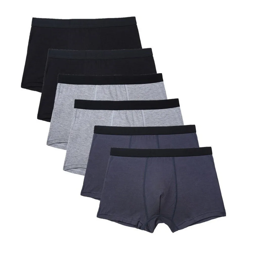 Boxer Men Solid Bamboo Fiber Breathable Comfortable Underwear Man Boxers Super-Elastic Shorts Black Underpants Male Panties Gay