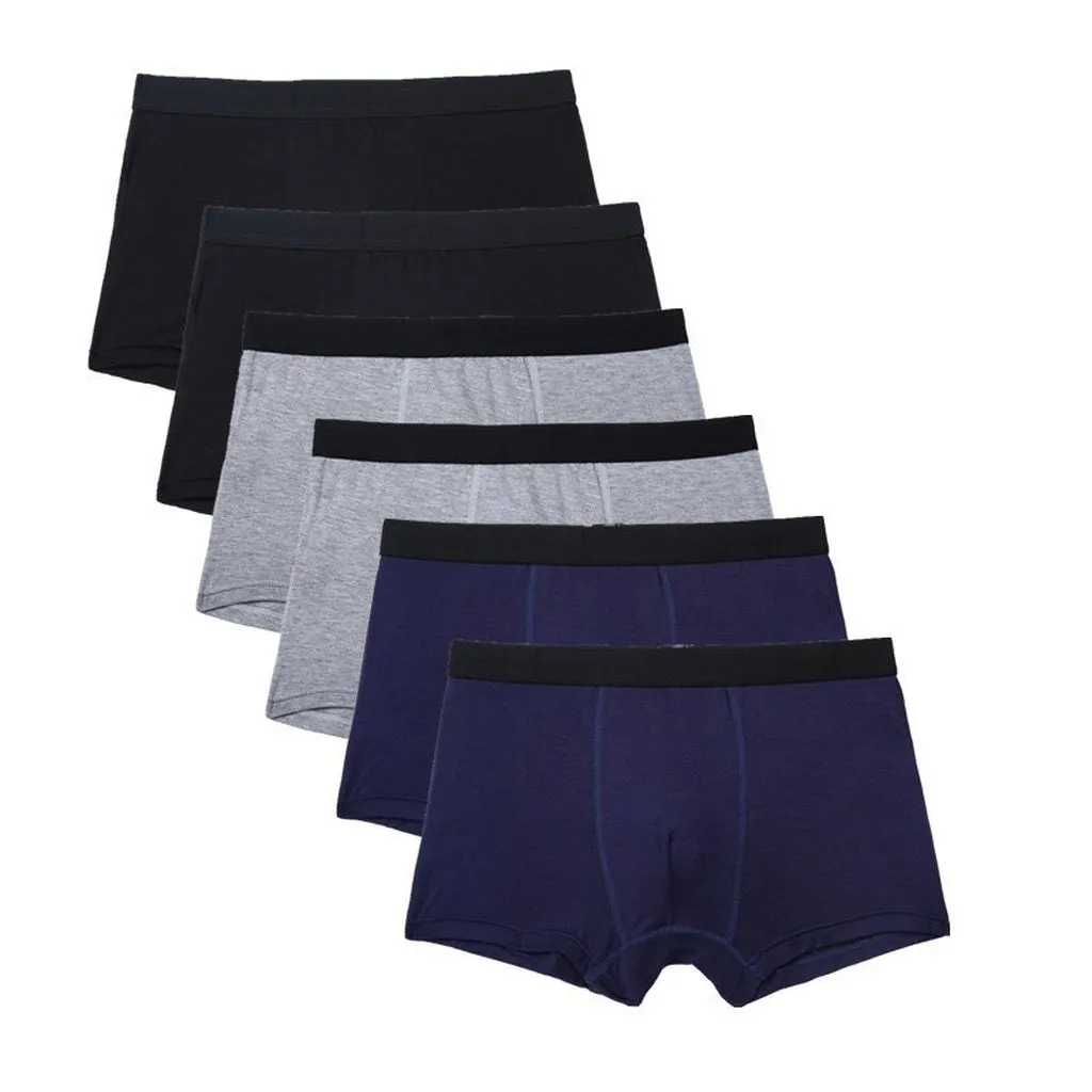 Boxer Men Solid Bamboo Fiber Breathable Comfortable Underwear Man Boxers Super-Elastic Shorts Black Underpants Male Panties Gay