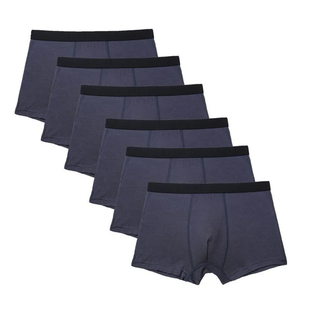 Boxer Men Solid Bamboo Fiber Breathable Comfortable Underwear Man Boxers Super-Elastic Shorts Black Underpants Male Panties Gay