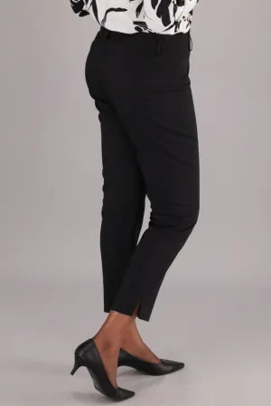 Caprice cropped slim leg pants - black stretch
