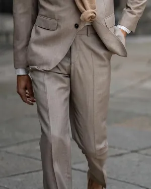 CAVALIERE - ALPHONSE Sand Slim Fit Suit Trousers 20SS23500-54