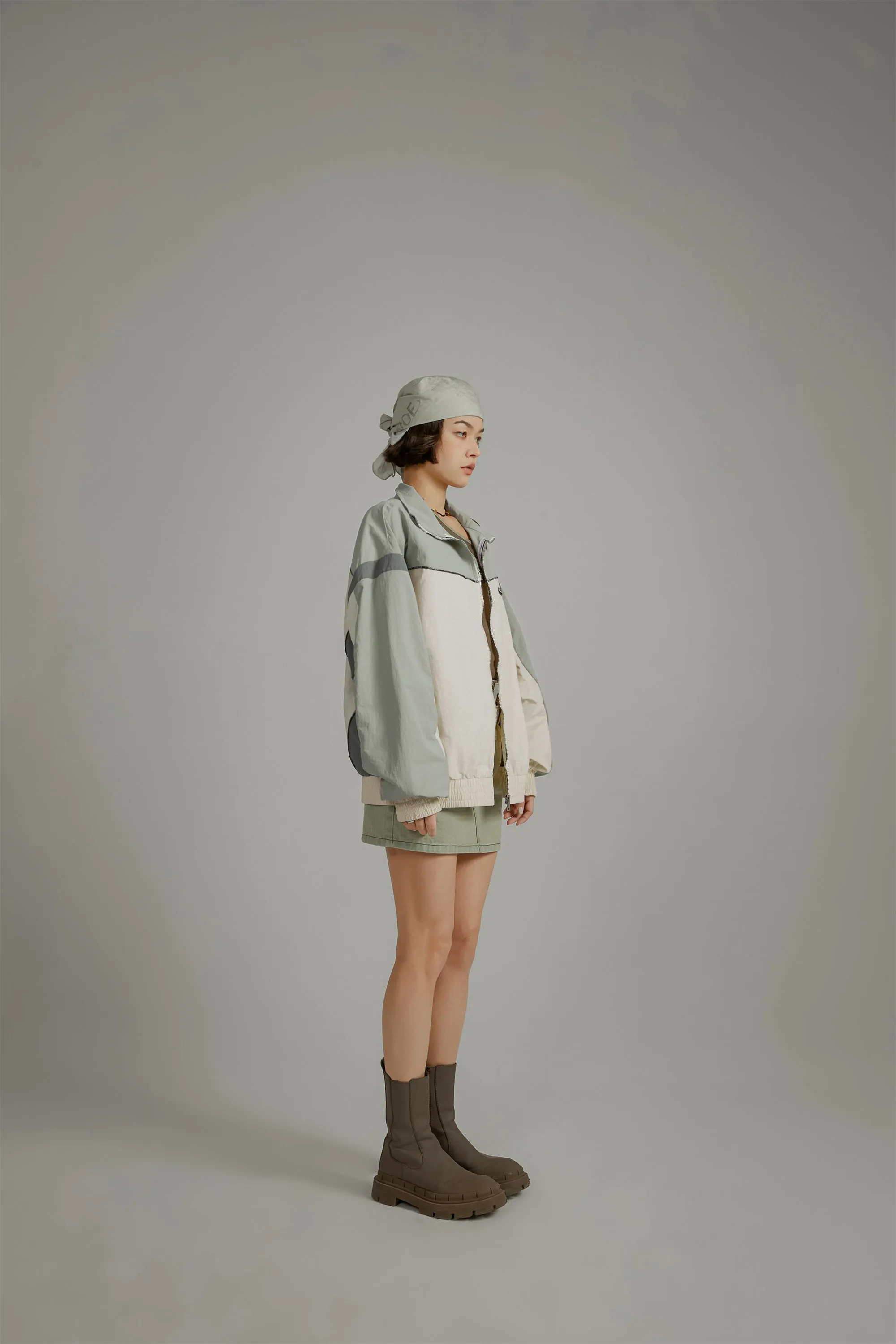 Color Matching Loose Fit Field Jacket