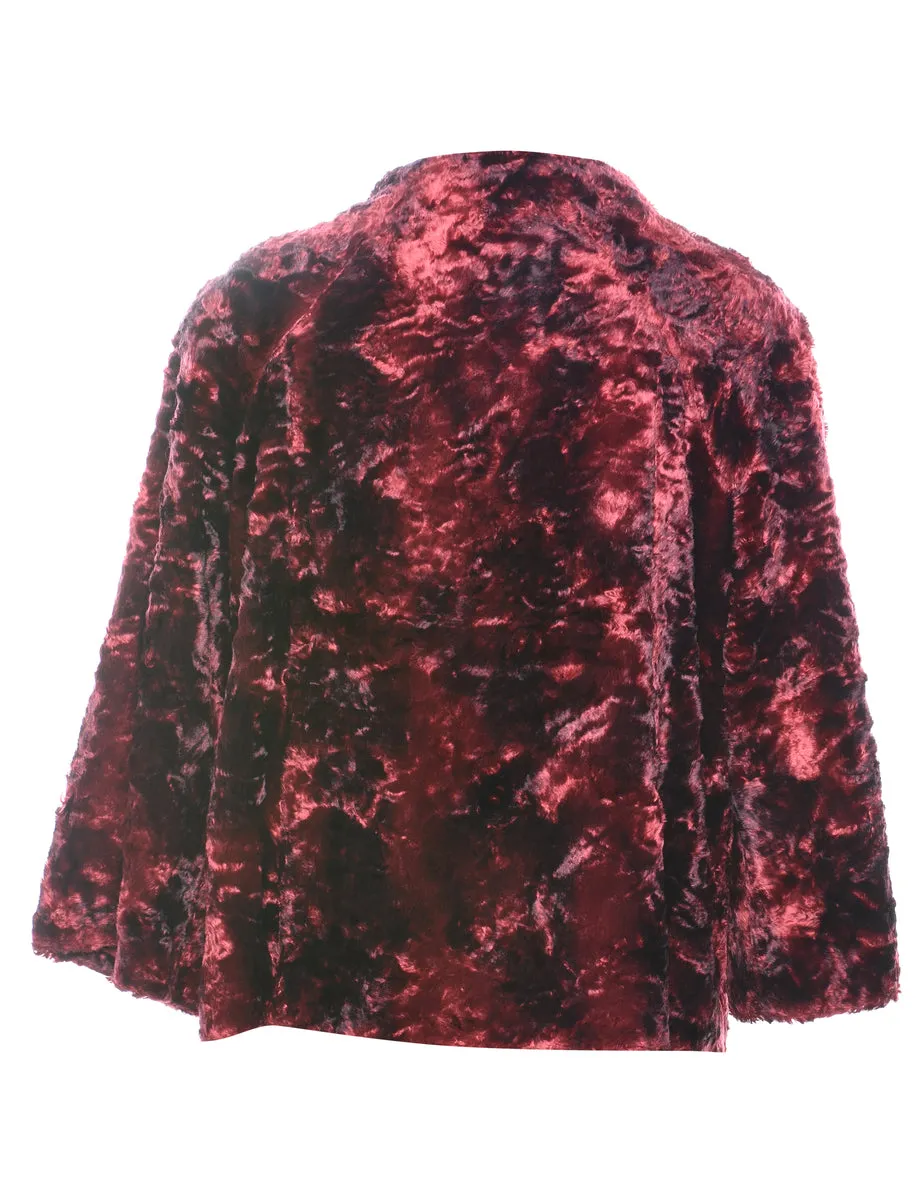 Cropped Faux Fur Coat - S