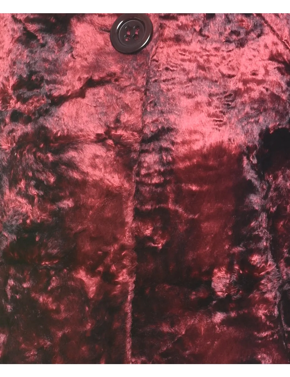 Cropped Faux Fur Coat - S