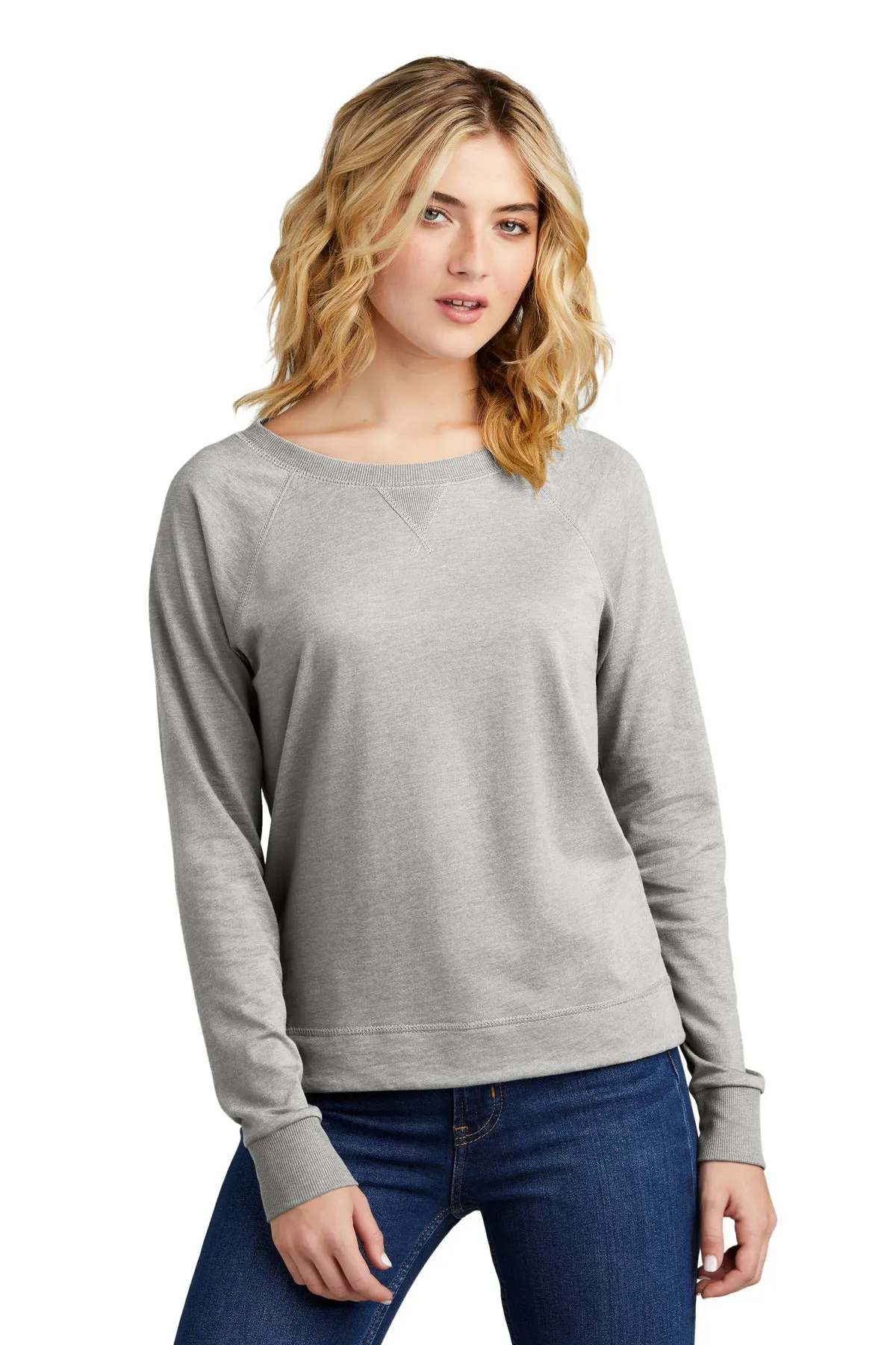 District Women's Featherweight French Terry™ Long Sleeve Crewneck DT672