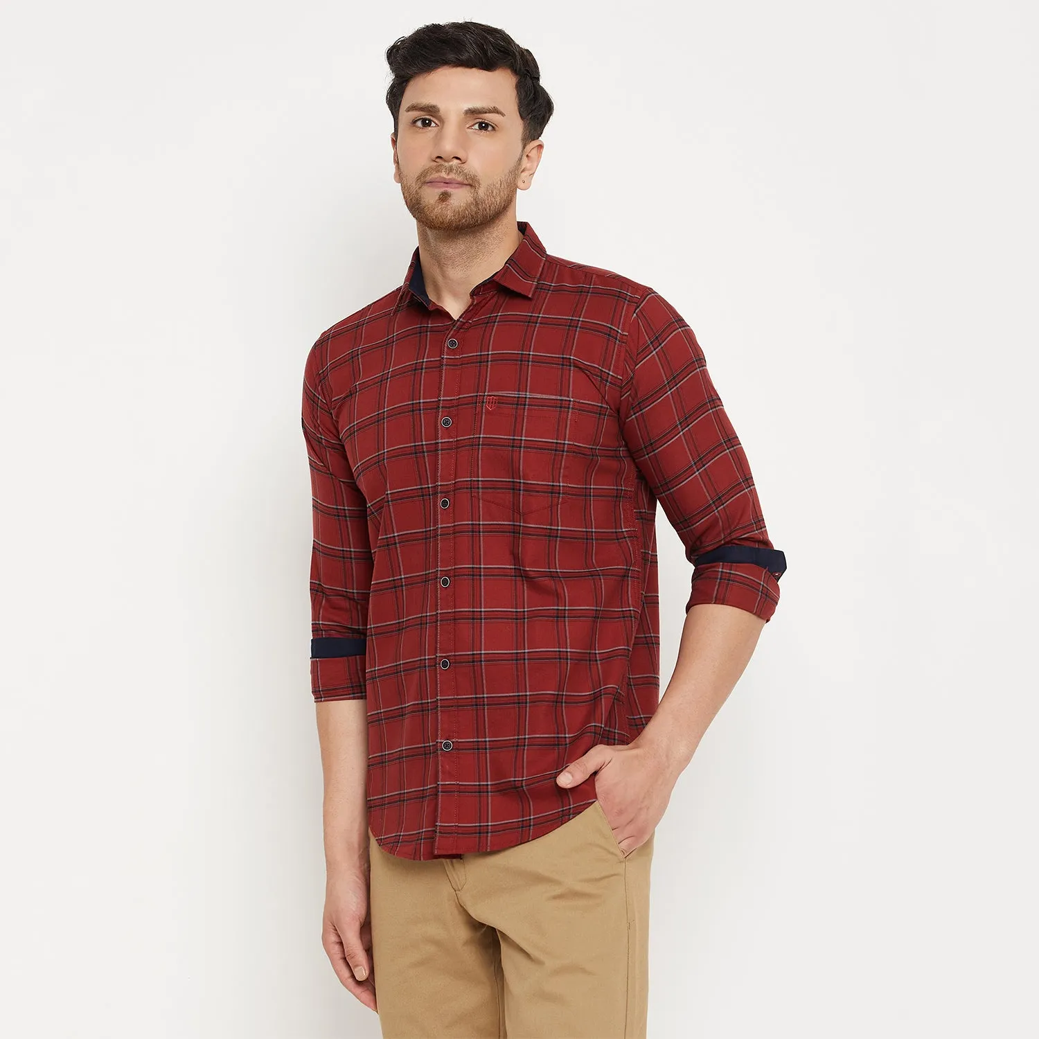 Duke Stardust Men Full Sleeve Cotton Shirt (SDO5CKON)