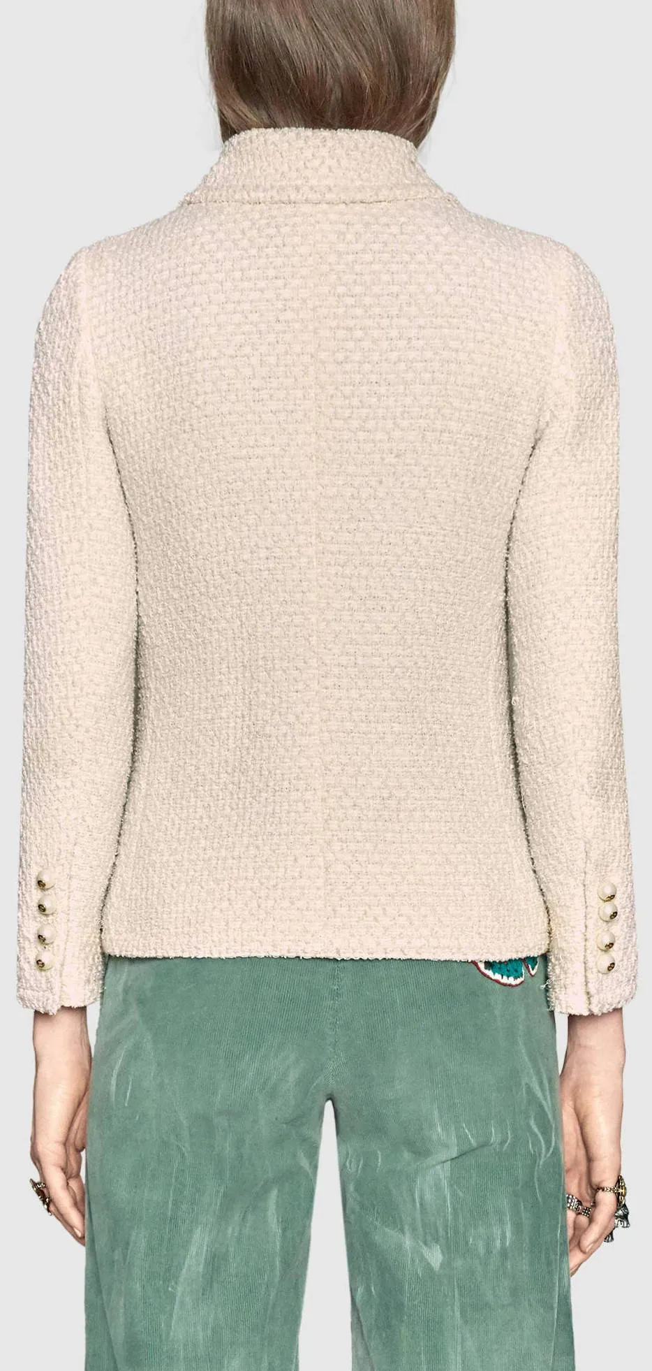 Embellished Tweed Jacket with Web Bows