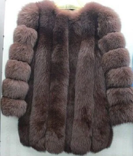 Faux Fur Long Ladies Winter Coat Plus to 4X