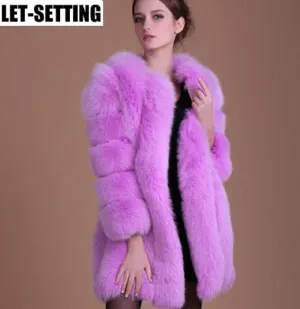 Faux Fur Long Ladies Winter Coat Plus to 4X
