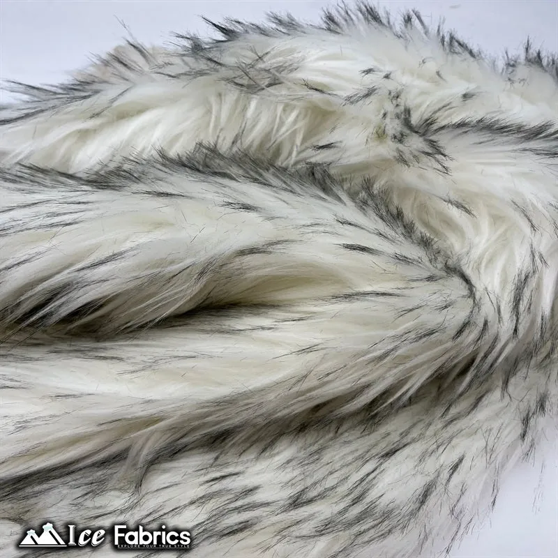 Fox Canadian Gray and White Faux Fur Fabric / Fur Material