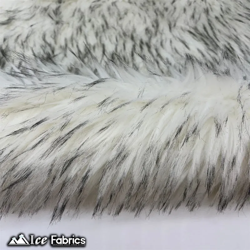 Fox Canadian Gray and White Faux Fur Fabric / Fur Material