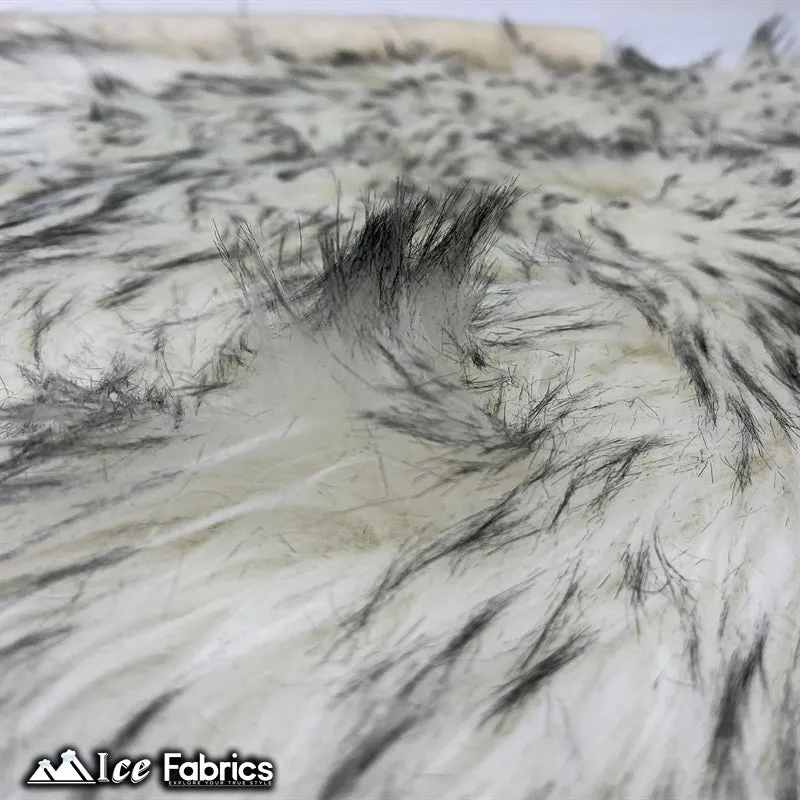Fox Canadian Gray and White Faux Fur Fabric / Fur Material