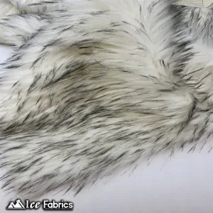 Fox Canadian Gray and White Faux Fur Fabric / Fur Material