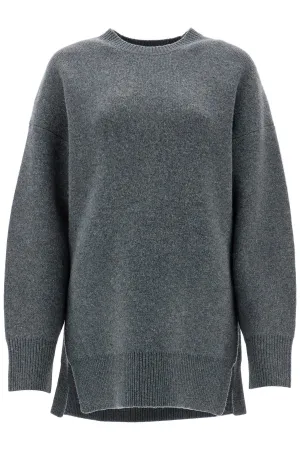 gray melange wool and cashmere sweater with wide neck 251 WRT4626 YA0132 GREY MELANGE