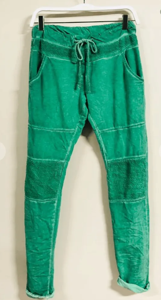 Italian Kelly Green Jogger Pants By Venti6 50692-S22