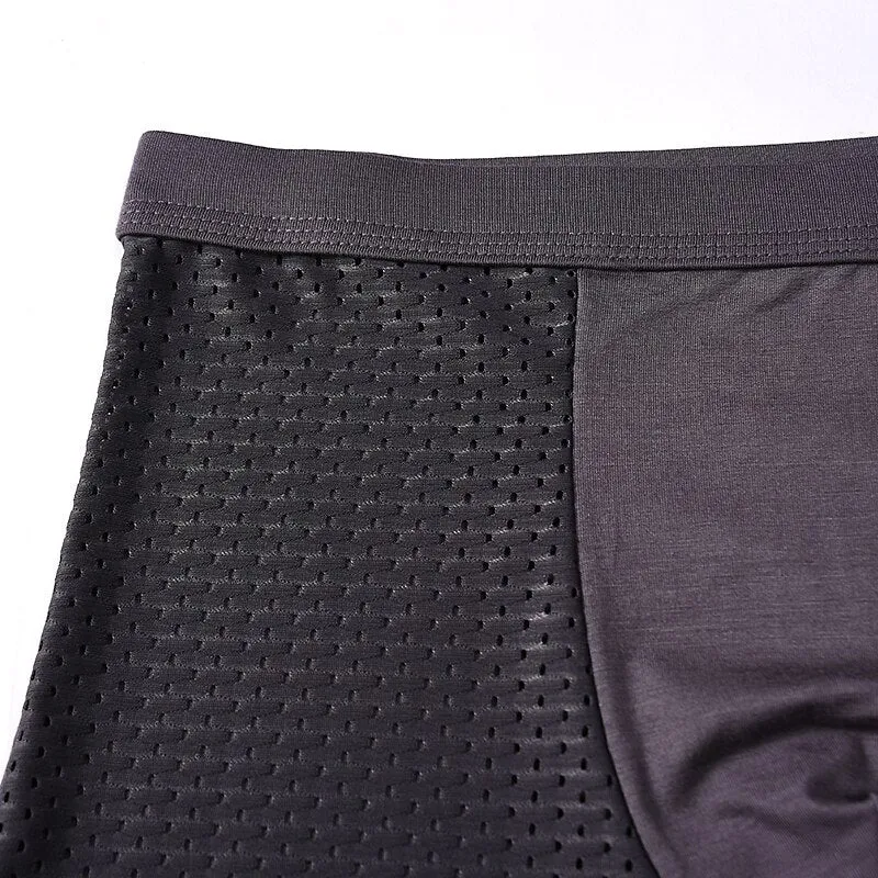 Jinquedai 8XL Plus Banboo Fiber Men Underwear Male boxer  Solid Panties Shorts Men's  Underpants Breathable Intimate Man boxers 4pcs
