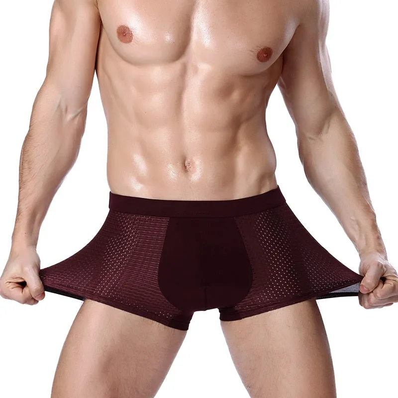 Jinquedai 8XL Plus Banboo Fiber Men Underwear Male boxer  Solid Panties Shorts Men's  Underpants Breathable Intimate Man boxers 4pcs