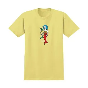Krooked Skateboards Gonz Mermaid T-Shirt Corn Silk Yellow