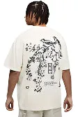 Men Oversized Extended Neck Blossom Floral Osaka Graphic T-Shirt