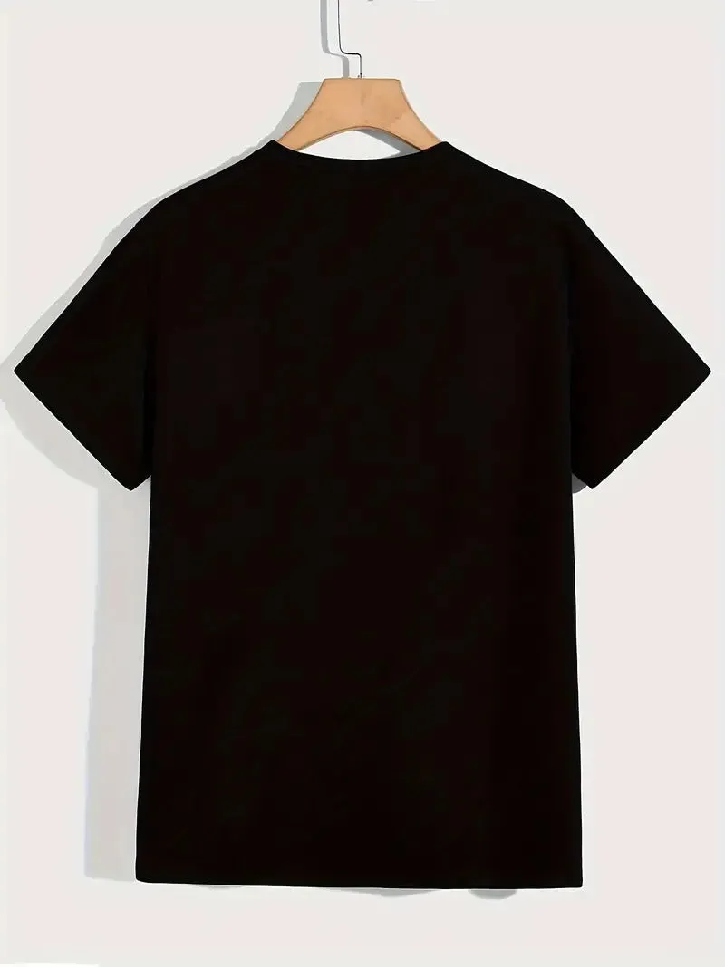 Men's Personalized Printed Summer T-shirt Tops Fashionable Outer Wear