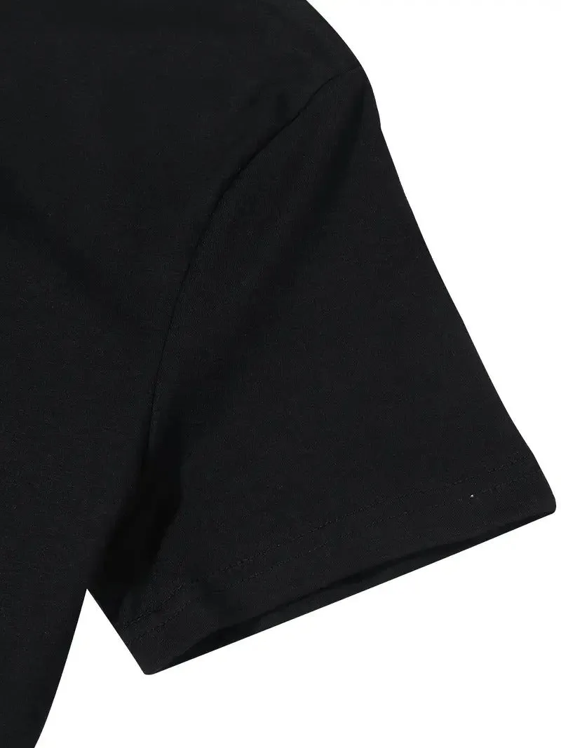 Men's Personalized Printed Summer T-shirt Tops Fashionable Outer Wear