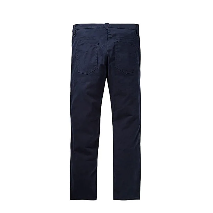 Mo Casual Navy Blue Slim Fit Cotton Pant