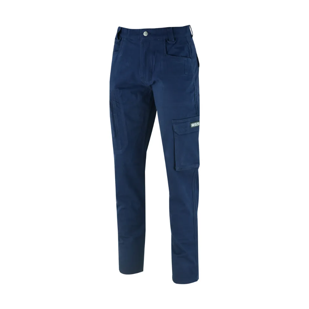 MS9 K1 Navy Mens Slim Fit Stretch Pants Trousers