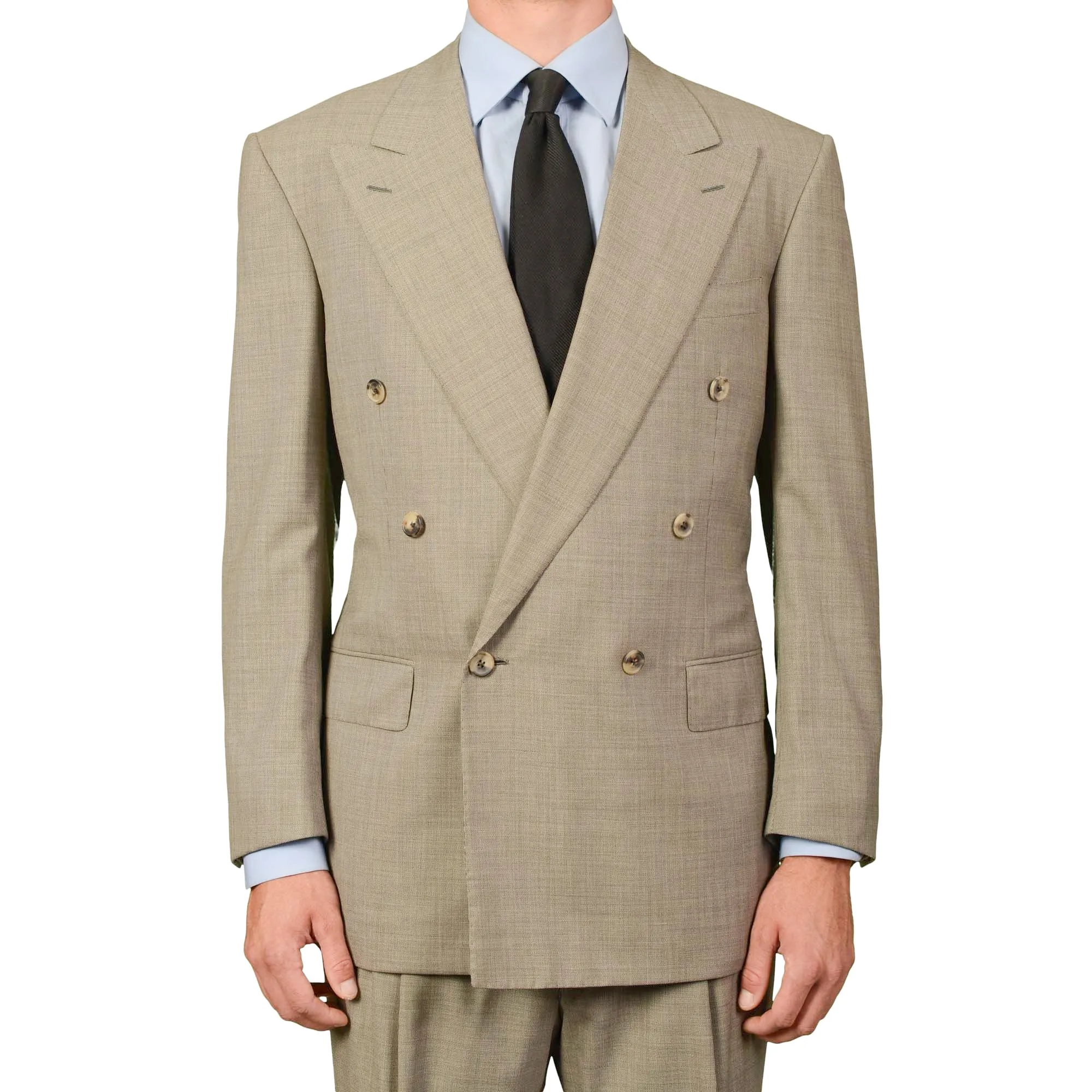 NAPOLEON Handmade Gray Wool Super 150’s DB Suit EU 52 NEW US 42