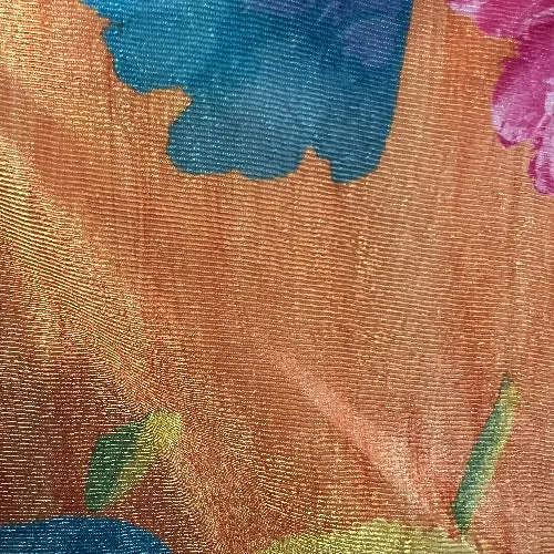 Orange Floral Print Tricot - SKU 2594 #U55