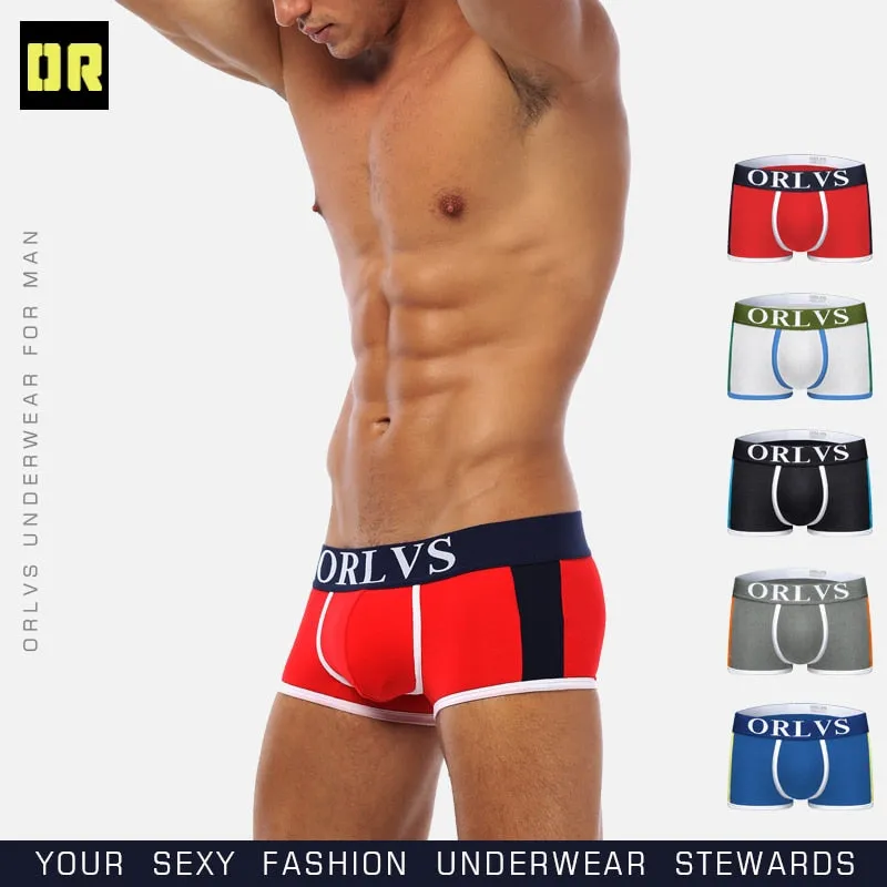 ORLVS Mesh MIke Fiber Cotton Boxershorts Men Comforable Panties Set Gay Sexy Underwear Man Boxer 9Color Free ShippingM/L/XL/XXL