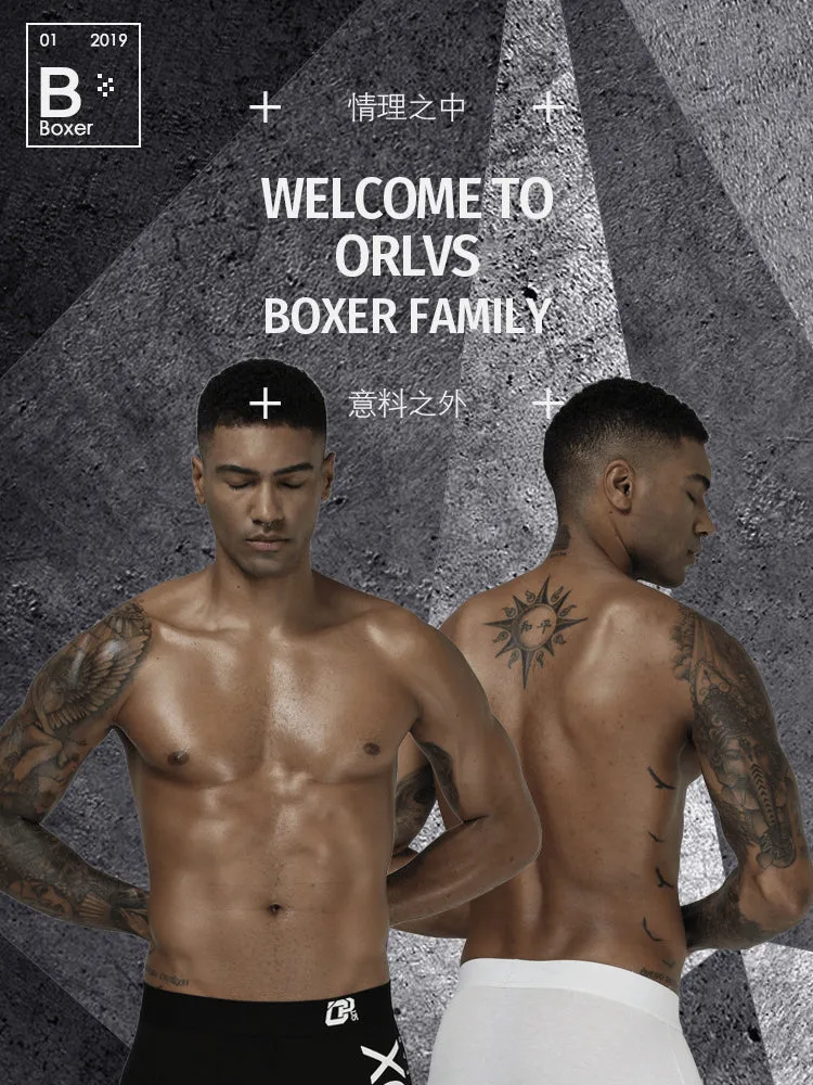 ORLVS Mesh MIke Fiber Cotton Boxershorts Men Comforable Panties Set Gay Sexy Underwear Man Boxer 9Color Free ShippingM/L/XL/XXL
