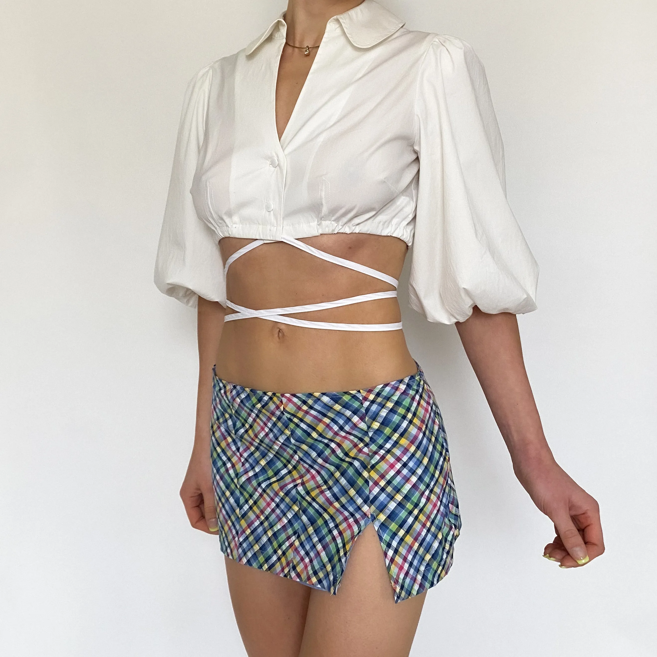 plaid micro mini skirt - extra small