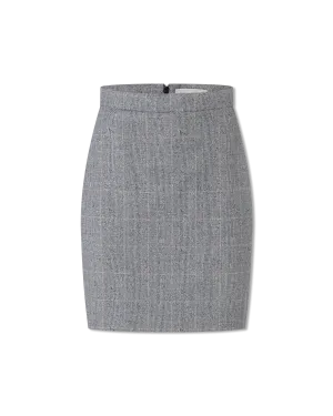 Pleated Wool Mini Skirt