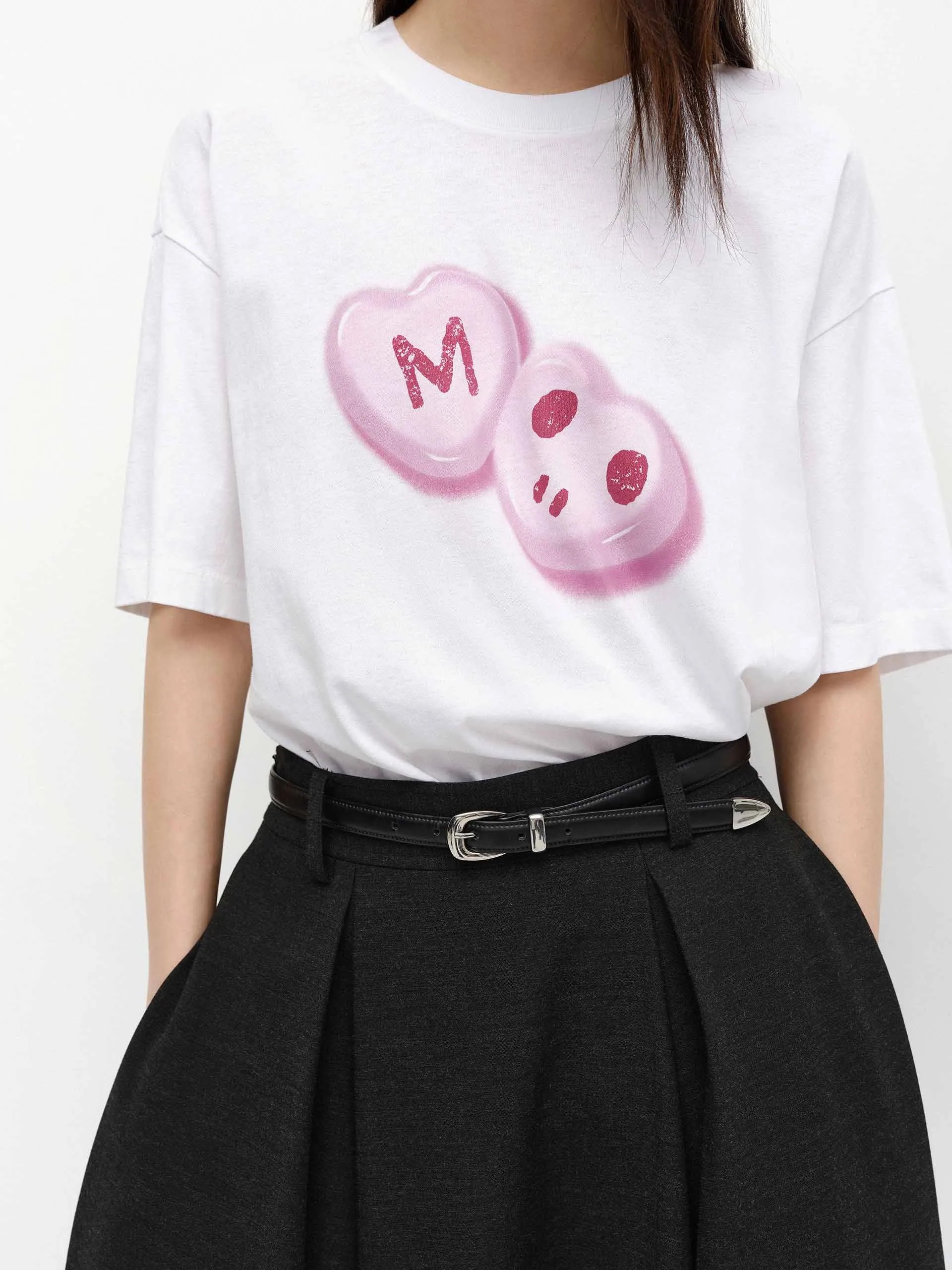 Printed Detail Cotton T-shirts