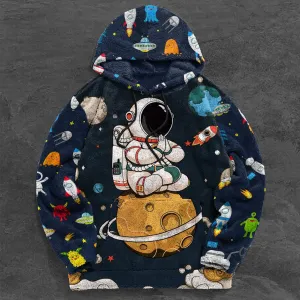 Retro Fashion Astronaut Plush Hoodie