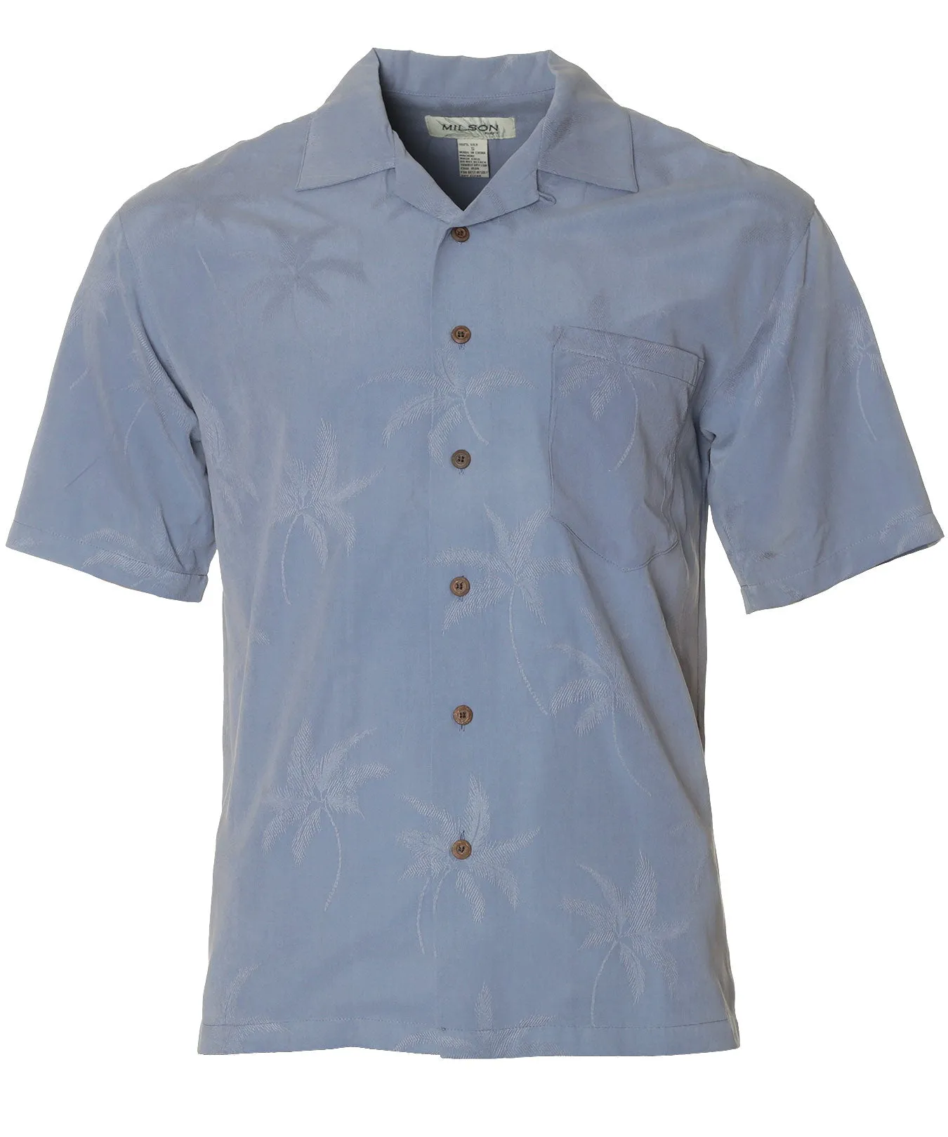 Silk Aloha Shirt Tropical Palms