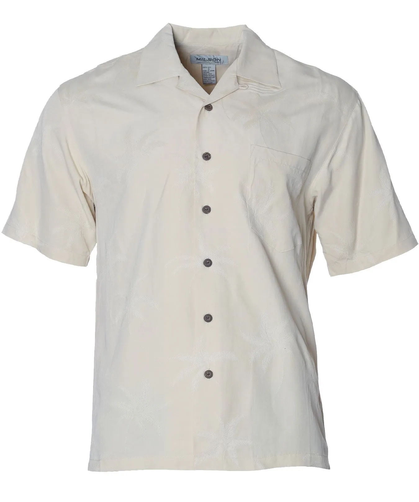 Silk Aloha Shirt Tropical Palms